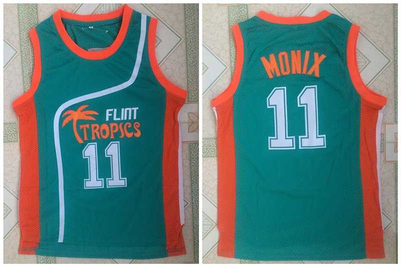 Flint Tropics 11 Ed Monix Green Semi Pro Movie Stitched Basketball Jersey,We sell and wholesale Flint Tropics 11 Ed Monix Green Semi Pro Movie Stitched Basketball Jersey on line form chian!